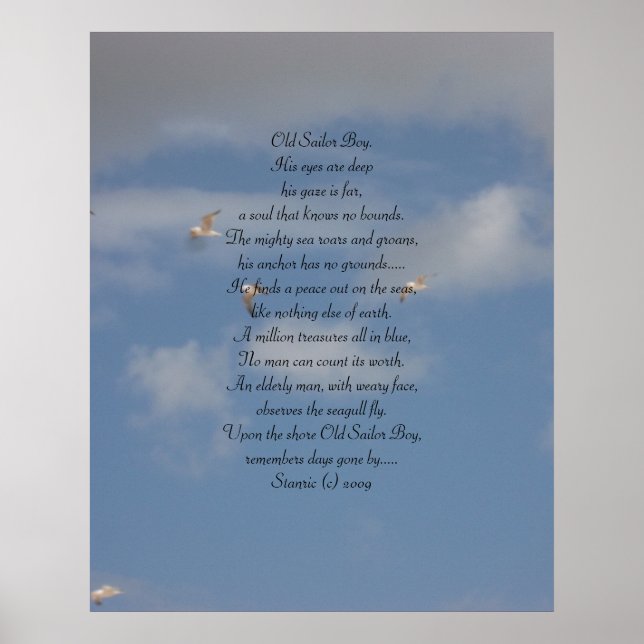 Old Sailor Boy Poem poster (Front)
