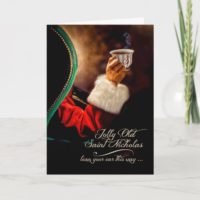 Old Saint Nick Vintage Santa Christmas Holiday Card (Front)