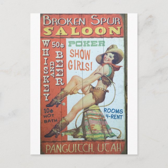 Old Saloon Sign Postcard (Front)