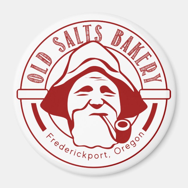 Old Salts Bakery Red and White Magnet (Front)