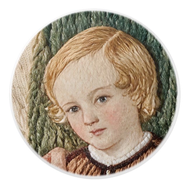 Old Sampler Sea Captain's Child Ceramic Knob (Front)