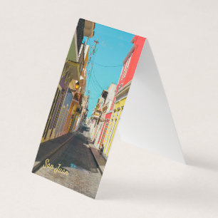 Old San Juan Cobblestone Street Photography Business Card