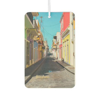 Old San Juan Cobblestone Street Photography Car Air Freshener