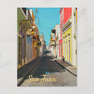 Old San Juan Cobblestone Street Photography Postcard