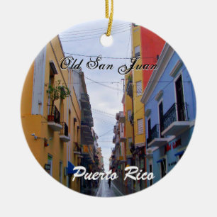 Old San Juan Puerto Rico Colourful Houses Ceramic Tree Decoration