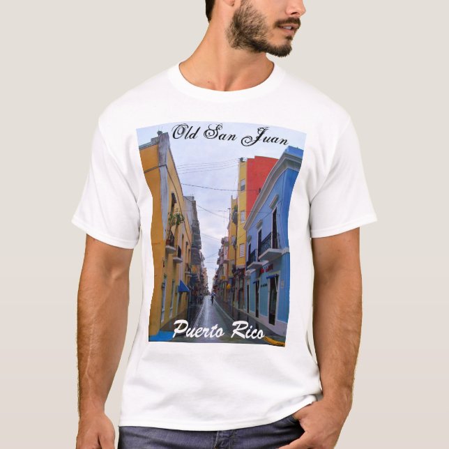 Old San Juan Puerto Rico Colourful Houses T-Shirt (Front)