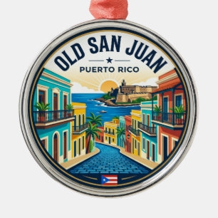 Old San Juan Puerto Rico Metal Tree Decoration