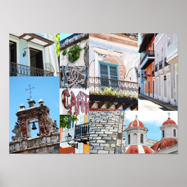 Old San Juan, Puerto Rico - Photo Collage Poster (Front)