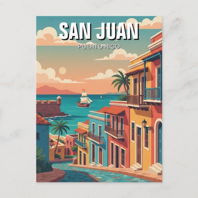 Old San Juan Puerto Rico Travel Postcard (Front)