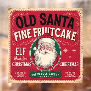Old Santa fine fruitcake vintage Christmas