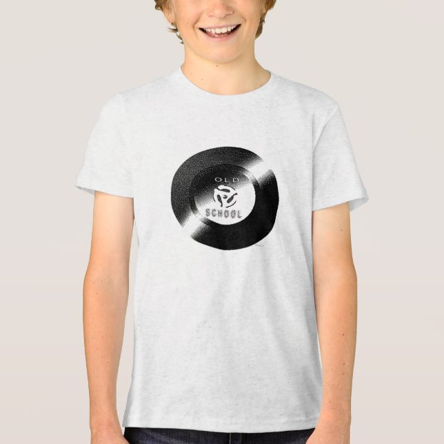 Old School 45 Vinyl Record T-Shirt Tri-Blend Shirt (Front)