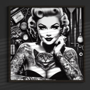 Old School Alternative Tattooed Girl Poster