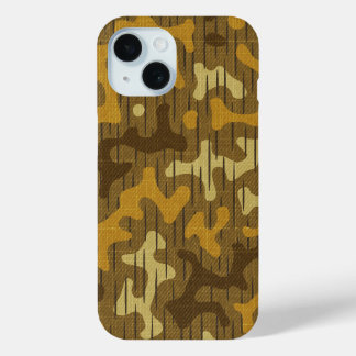 Old School Army Camo Brown iPhone 15 Case