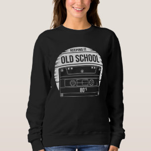Old School Awesome Retro Cassette Tape Oldies Vibe Sweatshirt