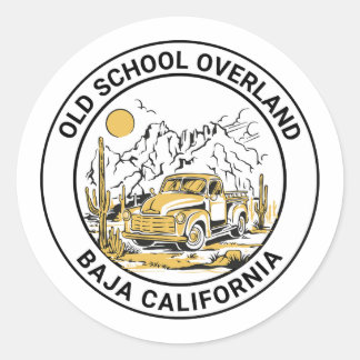 Old School Baja Overland Classic Round Sticker