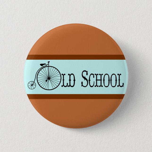 Old School Bicycle Penny Farthing 6 Cm Round Badge (Front)