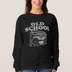 Old School Boom Box Retro 80s Rap Music  Tape Deck Sweatshirt