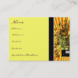 Old School BoomBox Shock-Musical Notes Swirls Business Card