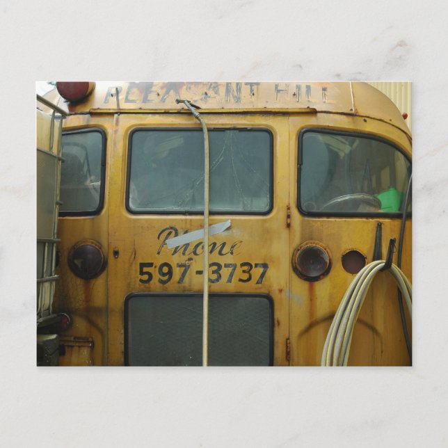 Old School Bus Postcard (Front)