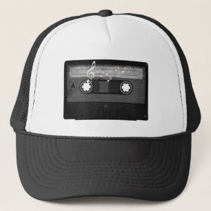 Old School Cassette distressed  Trucker Hat