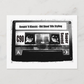 Old School Cassette Postcard