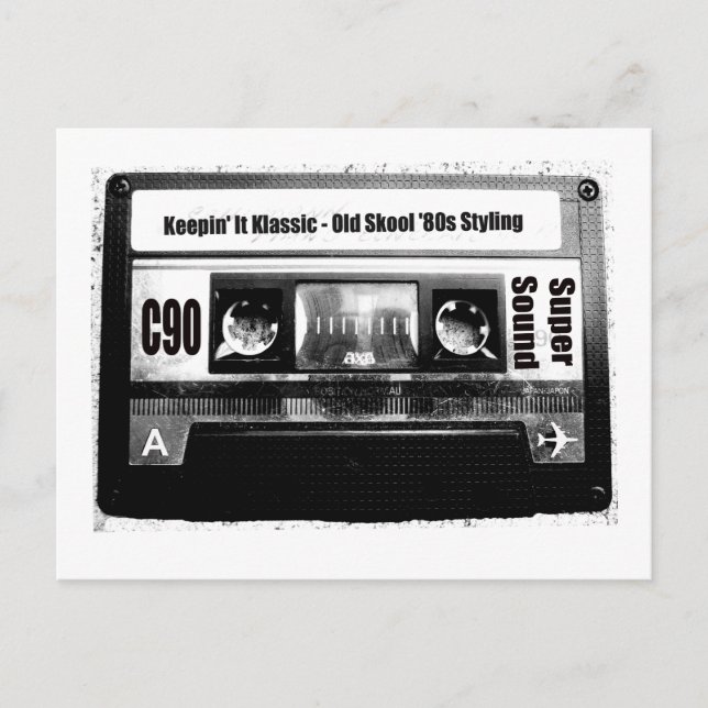 Old School Cassette Postcard (Front)