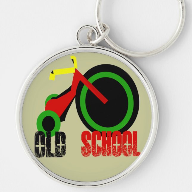 Old School - Change background colours Key Ring (Front)