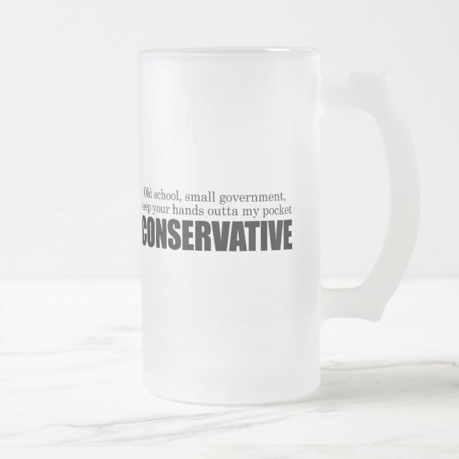 Old School Conservative Frosted Glass Beer Mug (Right)