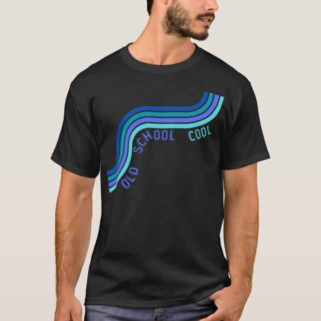 'Old School Cool' men's retro design T-shirt (Front)