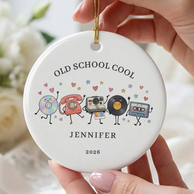 Old School Cool Retro  Ceramic Tree Decoration (Creator Uploaded)