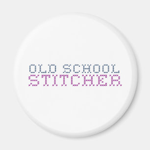 Old School Cross-stitch Magnet