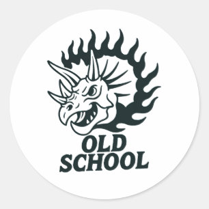 Old School Dinosaur Funny Sticker