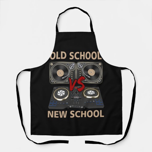 Old School DJ VS New School Dee Jay House Dance Mu Apron (Front)