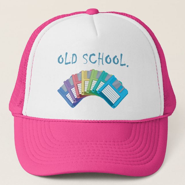 old school floppy discs trucker hat (Front)