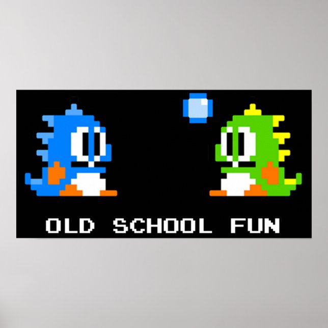 Old School Fun - Bubble Bobble - Bub and Bob - A Poster (Front)