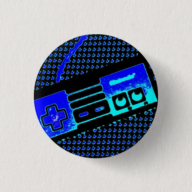 old school game controller 3 cm round badge (Front)