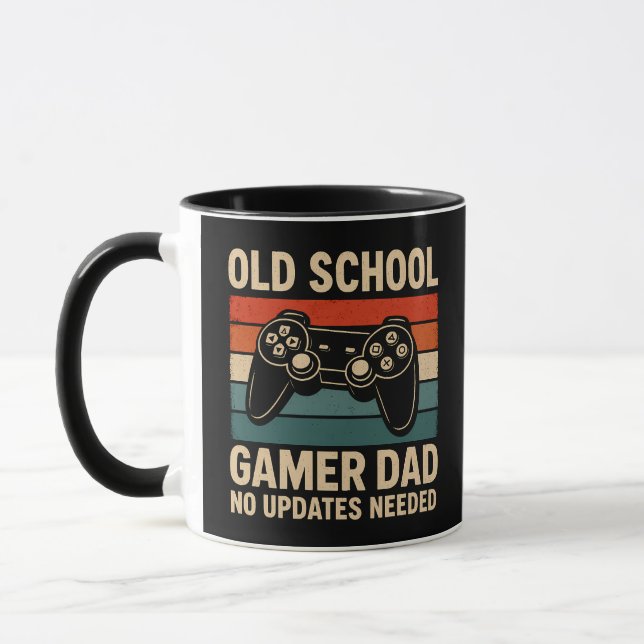 Old School Gamer Dad Retro Controller Mug (Left)