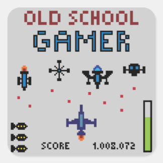Old School Gamer - Spaceship - Sticker