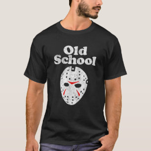 Old School Halloween Hockey Mask Horror Movie 80 s T-Shirt