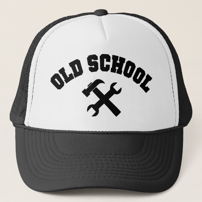 Old School Handyman - Home Repair Tools Craftsman Trucker Hat (Front)