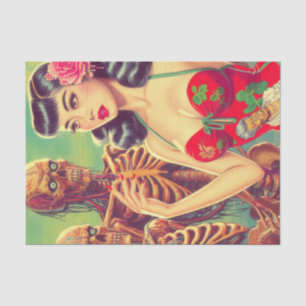 Old School Horror Girl Tissue Paper