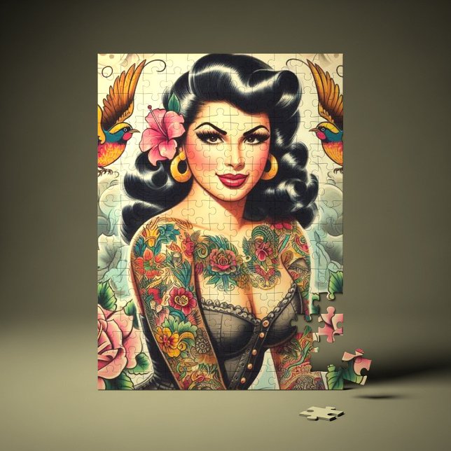 Old School Inked Girl Jigsaw Puzzle (Creator Uploaded)