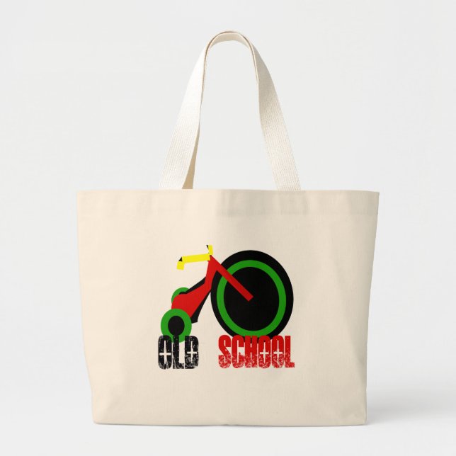 Old School Large Tote Bag (Front)