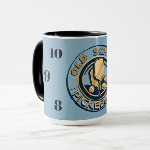 Old School Pickleball clock mug