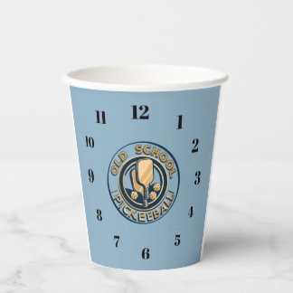 Old School Pickleball  clock paper caps Cups