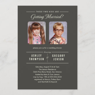 Old School Pictures Wedding Shower Invitations