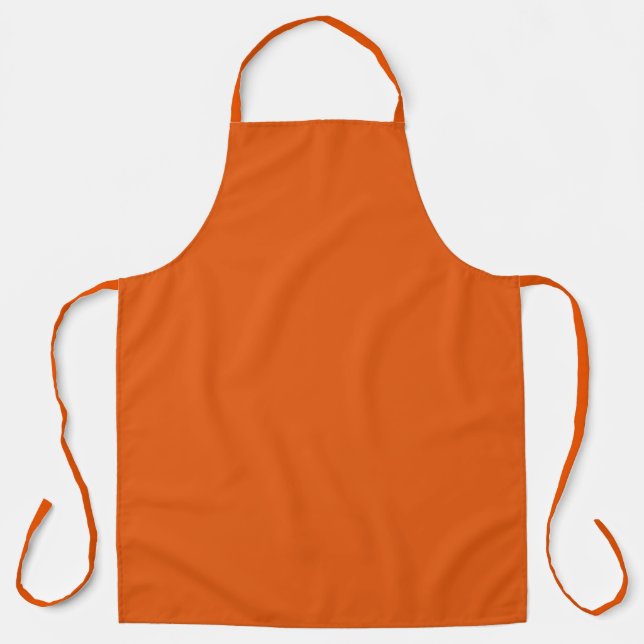 Old School Pumpkin Spice Orange Solid Colour Apron (Front)