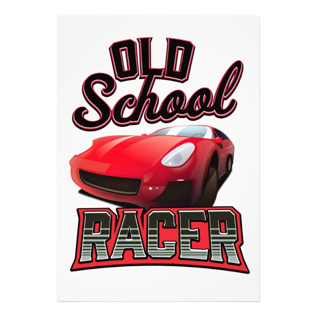 Old School Racer Logo Photo Print (Front)