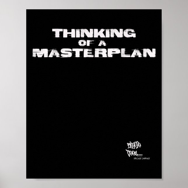 Old School Rap Hip Hop Merch Masterplan Quote 80s  Poster (Front)