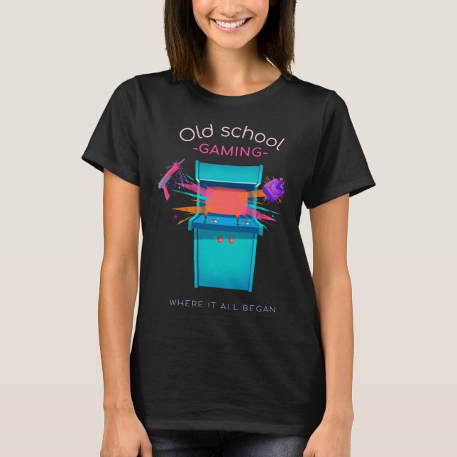 Old school retro gaming controllers and arcade T-Shirt (Front)